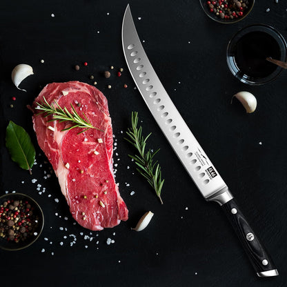Shan ZU 12" Slicing Knife - Brisket Slicing Meat Carving Knife Professional German 1.4116 Stainless Steel Razor Sharp Blade
