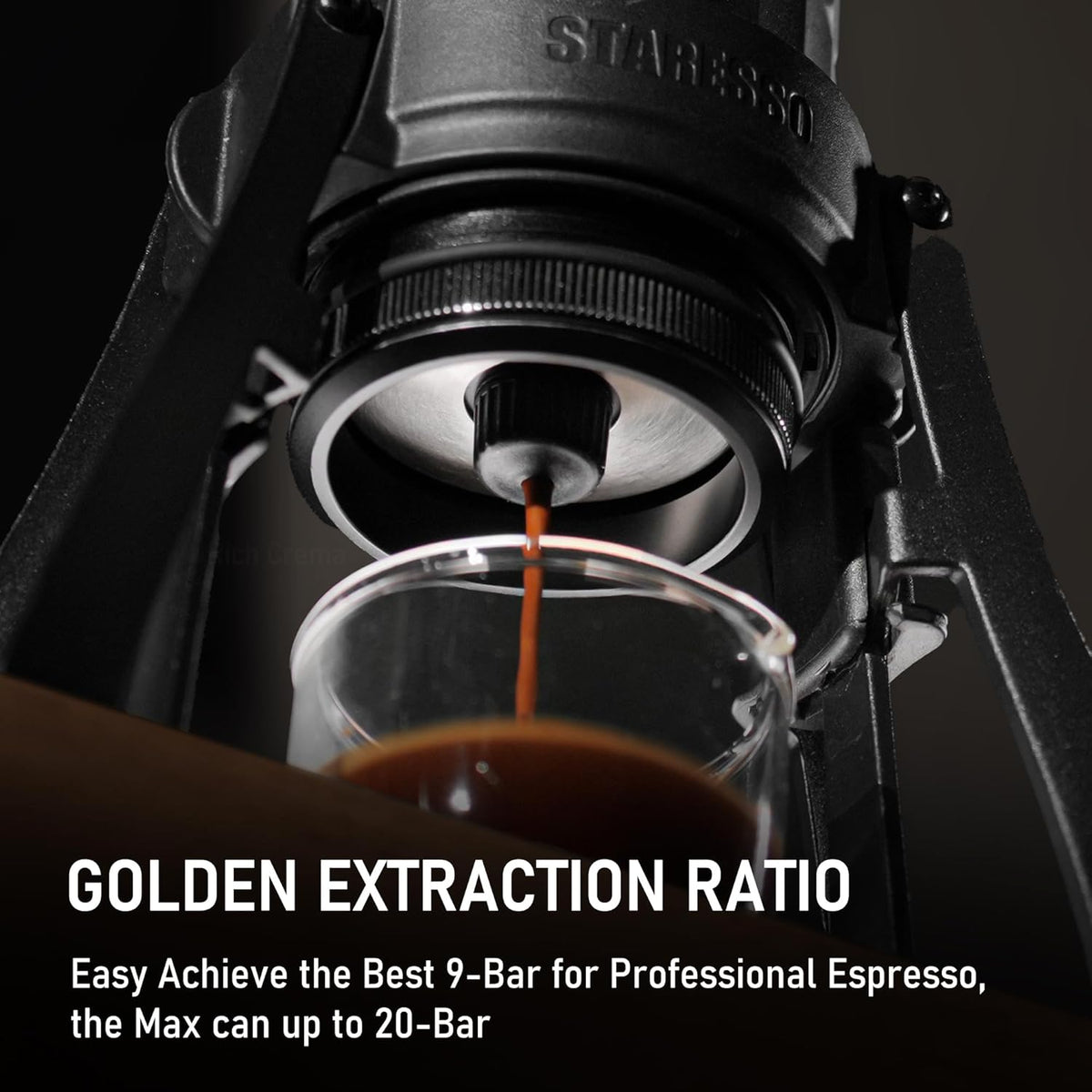 Staresso Plus SP300 Espresso Machine, Manual Portable Coffee Maker Compatible Ground Coffee with Pressurized Filter