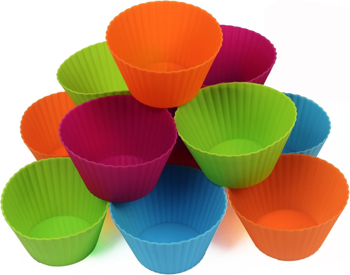 Webake Jumbo Silicone Muffin Cups, 3.5 Inch Jumbo Silicone Baking Cups Reusable Cupcake Liners Nonstick Large Cake Cups Set Stand Alone Cupcake