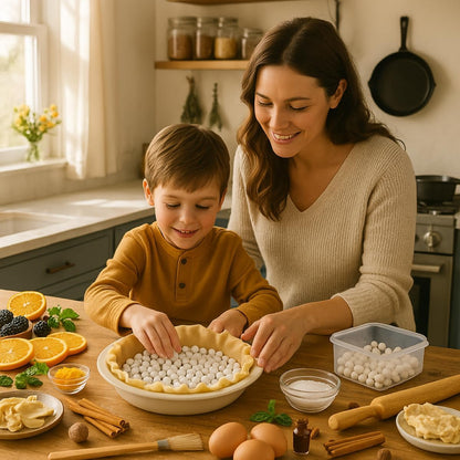 Mrs. Anderson's Baking Pie Weights, Natural Ceramic Stoneware Beads for Blind Baking, Heat-Safe, Food-Safe, Easy to Use, Prevents Shrinking, Puffing