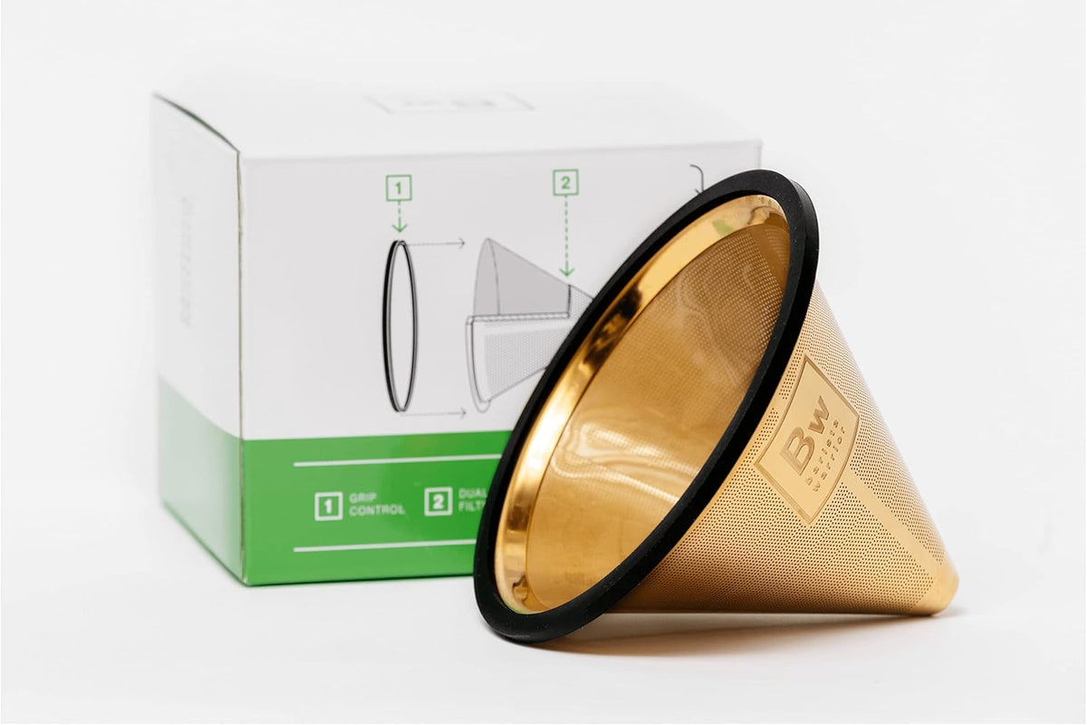 Barista Warrior Compatible with Hario V60 Pour Over Coffee Filters - Reusable Stainless Steel