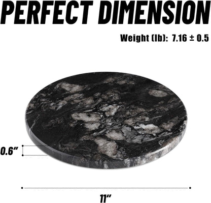 Koville Brazilian Natural Marble Cutting Board for Kitchen, 11" Round Hand Crafted Marble Slab for Cheese, Charcuterie, Pastry Board - Wedding Gift