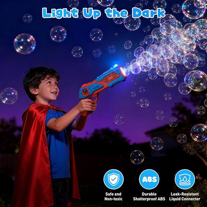2PCS Bubble Gun for Kids, Spider Bubble Machine Gun with 4 Bubble Solution, Outdoors Toy, Easter, Halloween, Christmas, Party Favors, Birthday Gifts for Boys & Girls Ages 3 4 5 6 7 8