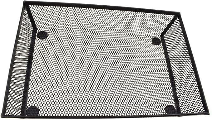 HAHIYO Stackable Mesh Tray Cup 9 x 6 x 2 inches Sturdy Container for Desk Drawer Organizer Collection for Home Office School kitchen Soft Foam Feet No Sharp Edges 1 Pack Black