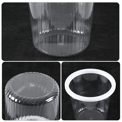 4-Pack Waste Basket Plastic, Small Plastic Garbage Can, Clear, 4 Gallon