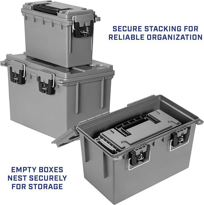 Sheffield 12755 Storage Bins With Lids, 2-Pack Stackable Storage Bins, Made in USA, Lockable and Water-Resistant Containers with Lids, Plastic Containers for Home, Classroom, and Dorm