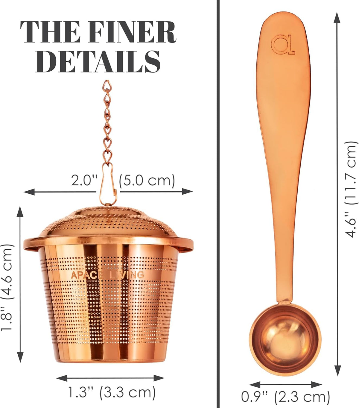 Tea Infuser (Set of 2) with Tea Scoop and Drip Dray - Ultra Fine Tea Strainer for Loose Leaf Tea