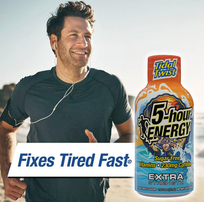 5-hour ENERGY Extra Strength Energy Shot, Tidal Twist (1.93 oz., 30 Count), Zero Calories & Sugar-Free 230 mg Caffeinated Energy Shot, Amino Acids & B Vitamins, Dietary Supplements, , Pina-Colada Flavor