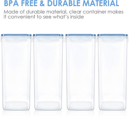 Vtopmart Extra Large Tall Airtight Food Storage Containers 4 Pieces 5.9qt / 6.5L-Plastic PBA Free Kitchen Pantry Canister for Spaghetti