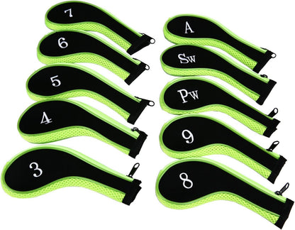 Sword &Shield sports Neoprene Zipper Golf Club Iron Head Covers Iron Covers 10pcs/Set
