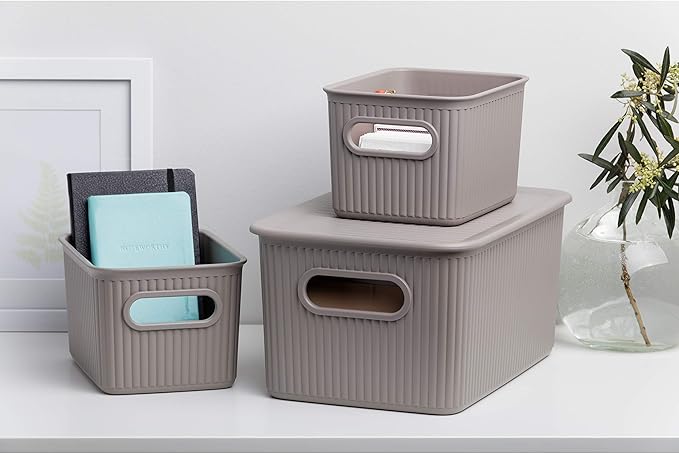 Tatay Baobab Multi-purpose Small Storage Basket with Capacity for 1.5 Litres, Taupe, 12.8 x 16.7 x 10