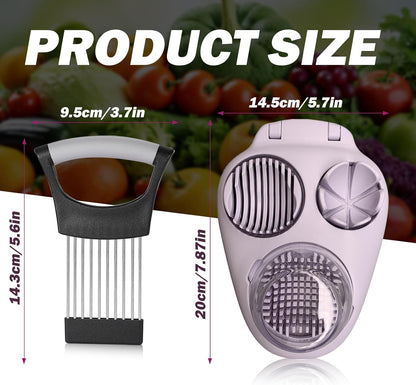 Egg Slicer and Vegetable Cutter Onion Holder, Egg Shell Opener Stainless Steel Cutter for Fruits, Tomato Lemon Strawberry Onion Slicer Tool for Kitchen, Send Goods from Local Warehouse