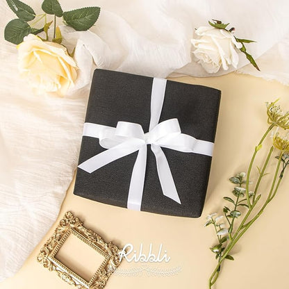 Ribbli White Satin Ribbon 5/8 inch x Continuous 25 Yards,Double Faced Satin Use for Craft, Gift Wrapping, Christmas Ornaments, Hair Bows, Bouquet Bows