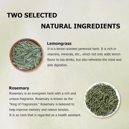 HANFANGLING Rosemary Lemongrass Herbal Tea - 20 Tea Bags, Natural Blend of Rosemary & Lemongrass, Caffeine-Free, Refreshing & Uplifting, Relaxation & Digestion