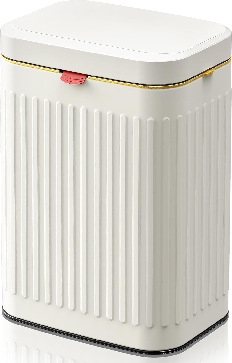 Kitchen Compost Bin Hanging Trash Can with Lid, 2.1 Gallon Stainless Steel Trash Can Compost Bin, Wall-Mount Indoor Kitchen Trash Bin for Cabinet, Under Sink, Bathroom (2.1 Gallon, 8L Ivory White)