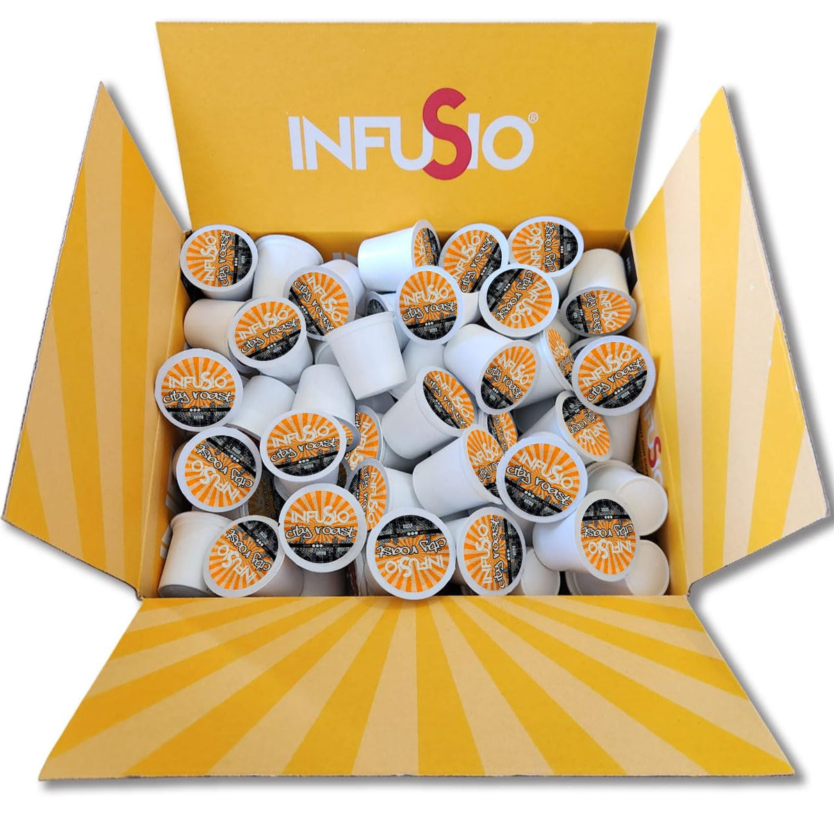 InfuSio Coffee Pods 96 Count City Roast Medium Roast Single Serve Coffee pods for Keurig K Cups Brewers