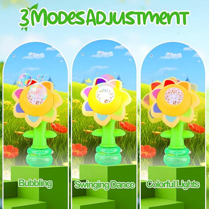 Vodolo 2PCS Seven Color Flower Bubble Machine