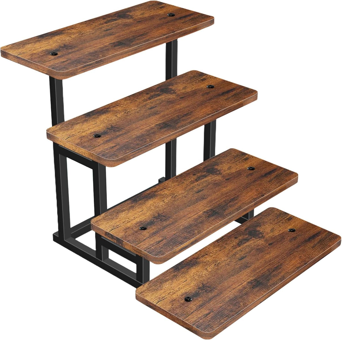 Cupcake Stand for 50 Cupcakes, 4 Tier Wooden Risers Display Stands Stepped Dessert Table Display Set with Metal Frame Tiered Tray Stand Serving Trays