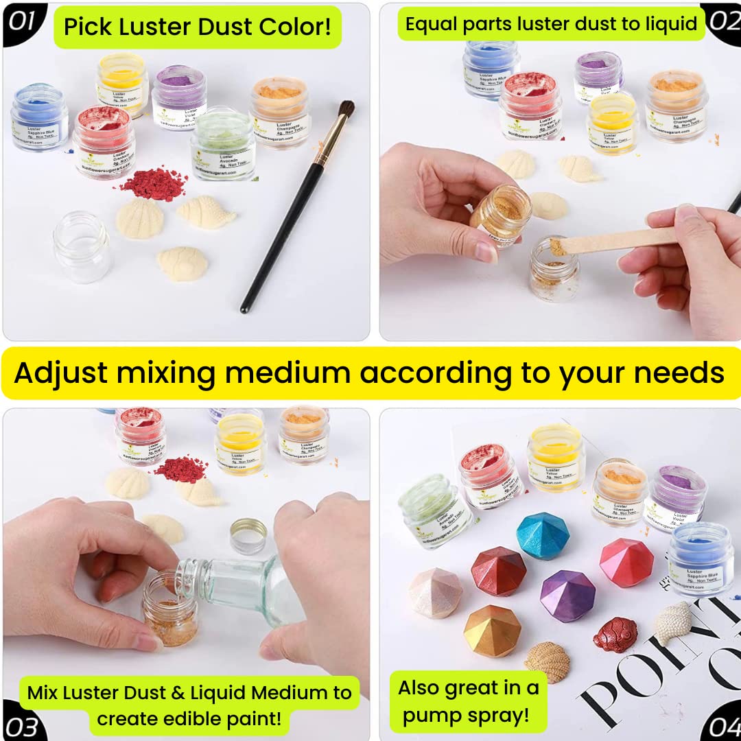 Copper Edible Luster Dust, 6 Grams Food Grade Cake Dust Shimmer Powdered, Edible Metallic Powder Food Coloring for Cake Decorating, Chocolates