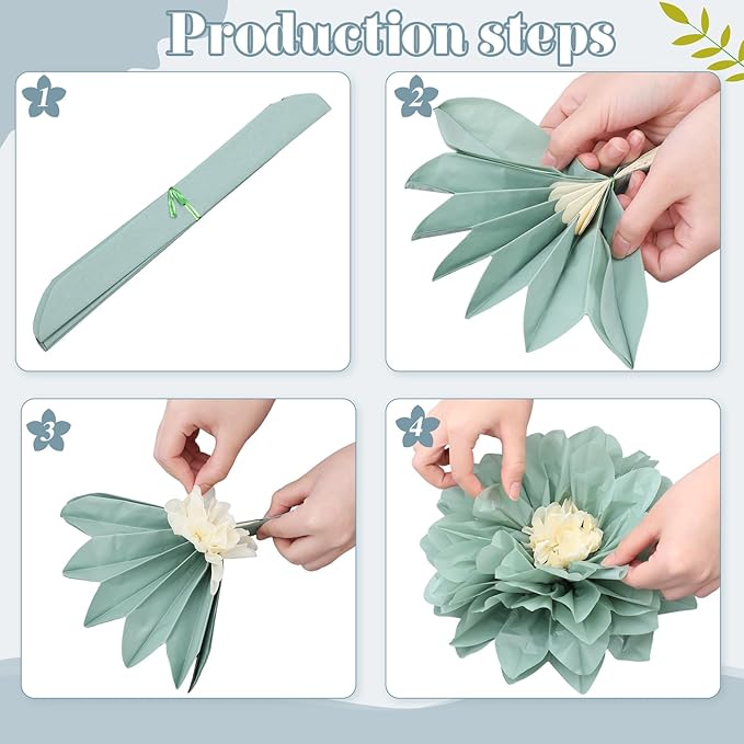 Geyee 18 Pcs Mexican Paper Flowers Colorful Fiesta Tissue Paper Flowers Pom Poms Mexican Carnival for Floral Party Backdrop Wedding Birthday Party Craft(Boho Color,6" 8" 10")