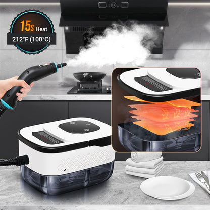 Handheld Pressurized Steam Cleaner. 4Bar for Home, Kitchen, Bathroom, 15s Heat-Up, 6 Adjustable Levels, Large 42.27oz Tank, Portable Steamer for Tile