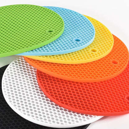 homEdge Silicone Trivets Mat, 6 Packs Multipurpose Non Slip Heat Resistant Pot Holder-Red