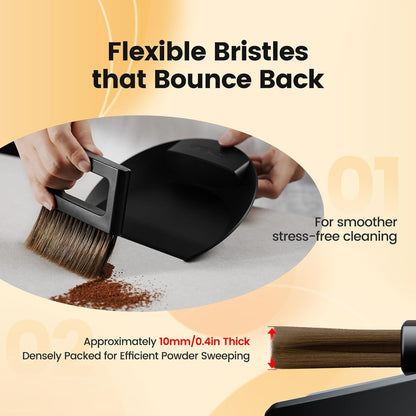MHW-3BOMBER Small Coffee Brush, Hand Broom and Dustpan Set, Magnetic Small Brush and Dustpan Set Soft Bristles
