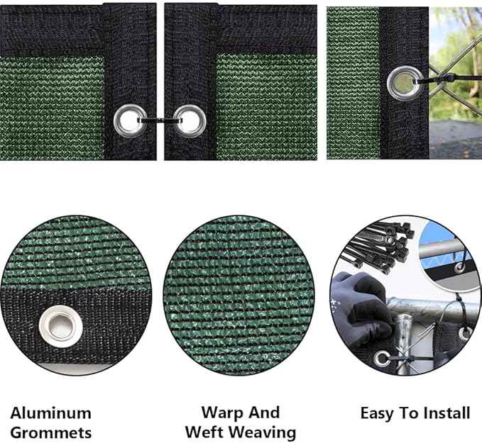 LITA 3' x 183' Garden Privacy Fence Screen Cover (HDPE) UV Protection Weather-Resistant Heavy Duty Shade Cover for Deck, Patio, Backyard, Outdoor Pool, Porch, Railing, Dark Green, Customizable