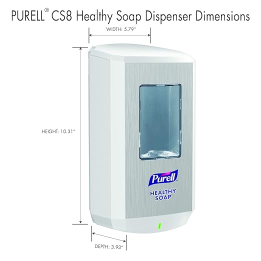 PURELL CS8 Automatic Hand Soap Dispenser, White, for 1200 mL PURELL CS8 Soap Refills (Pack of 1) - 7830-01 - Manufactured by GOJO, Inc.