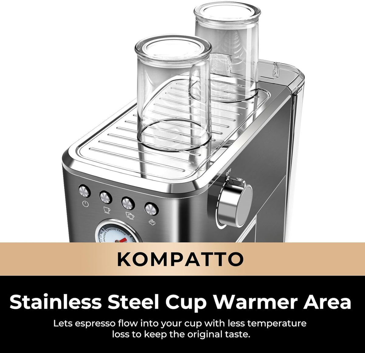 Chulux Slim Espresso Machine with Milk Frother Steam Wand, 20 Bar Professional Italian Pump Semi Automatic Espresso Coffee Machine for Home
