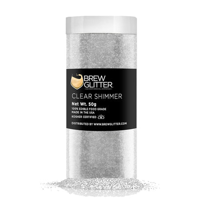 Brew Glitter - Clear Shimmer (50g 1x Jar), Edible Glitter for Cocktails, Mocktails and Beverages