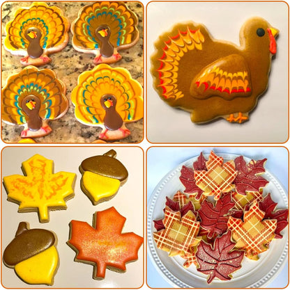 Thanksgiving Cookie Cutters Set 5PCS, Food-grade Stainless Steel Turkey Pumpkin Pine Cones Maple Leaf Fall Cookie Cutters Shapes