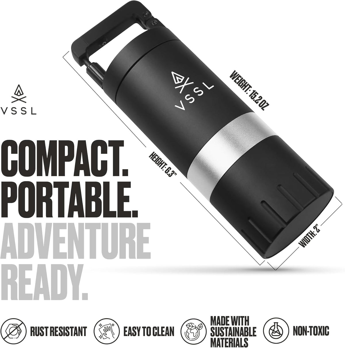 Java G25 Coffee Manual Coffee Grinder, Up To 25 Gram Capacity, Stainless Steel Conical Burr, Black