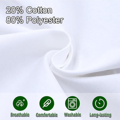 4 Pack Short Server Waitress Chef Apron, White Waist Aprons with 3 Pockets for Women Men, Half Apron for Waiter Cooking Dishwashing Cleaning Painting Gardening Barbecue (Polycotton - White)