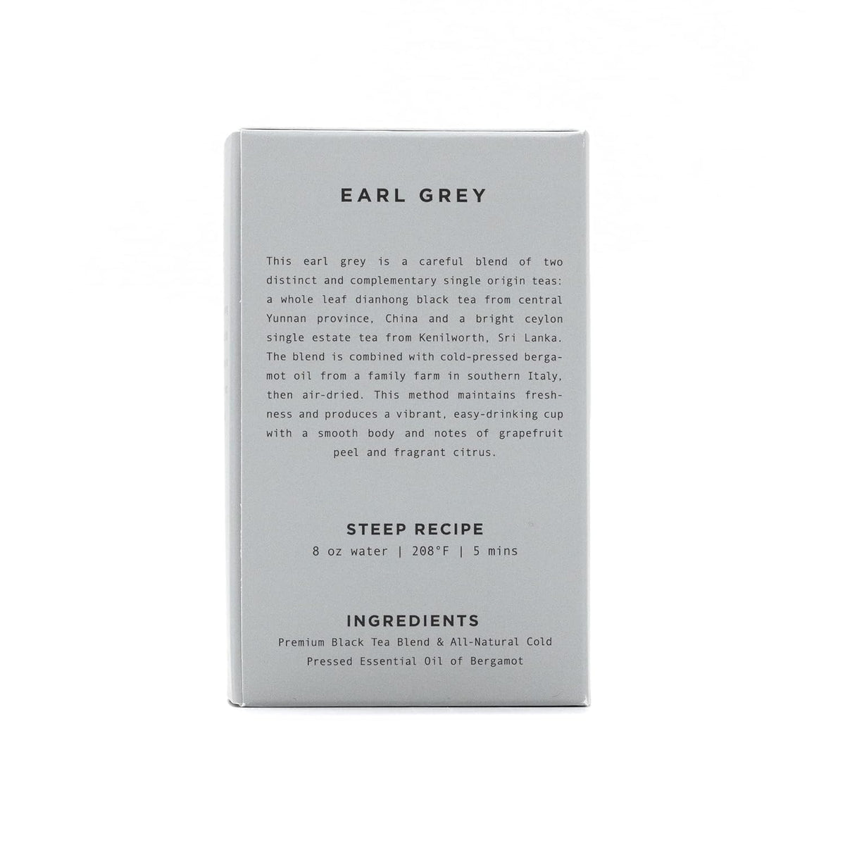 Onyx Coffee Lab Earl Grey Black Tea Bags (15 Count) - Smooth-Bodied Earl Grey Loose Tea Leaves w/Grapefruit & Citrus Notes - Specialty Earl Grey Tea