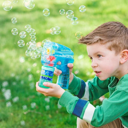 Bubble Blaster LED Light Up Combo 2 Pack with 8 Bubble Solution Refills (1 Liter), Bubble Blowing Toy Set for Kid Boy Girl, Outdoor Summer Game Party Favor