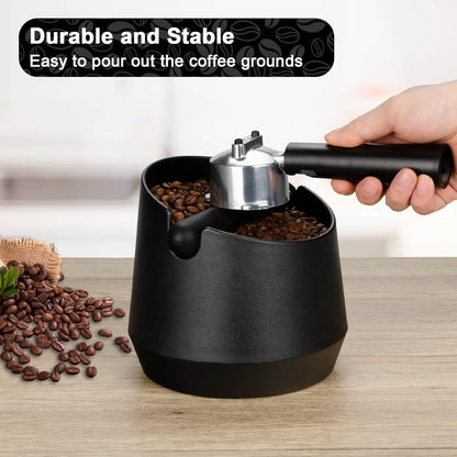 Espresso Knock Box - 5.8 Inch Coffee Knock Box Espresso, Shock-absorbent espresso grounds knock box with Removable Knock Bar and Non-Slip Base for