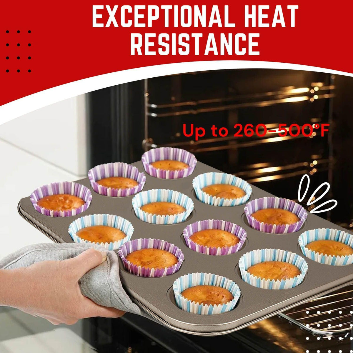 Flexzion Muffin Tray Cupcake Baking Pan 2 Pack, 12-Cup Nonstick Carbon Steel Muffin Tin Non-Stick Cupcake Tin Bakeware Accessories for Baking Cupcake Muffin Brownies Snack, Fridge Safe, Champagne Gold