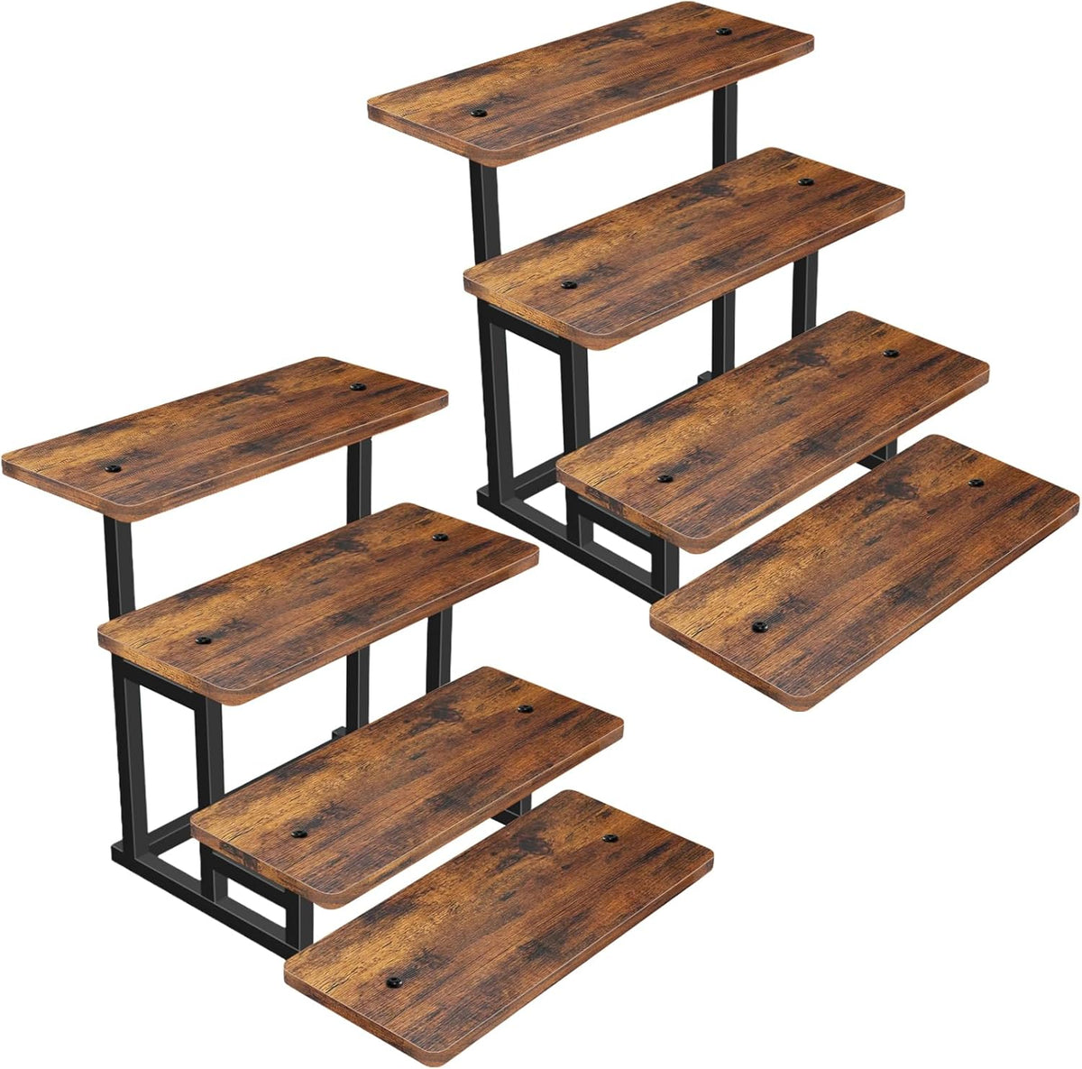 Lily Cupcake Stand for 50 Cupcakes, 2 Pack Wooden Dessert Table Display Set for Wedding Cupcake Tower
