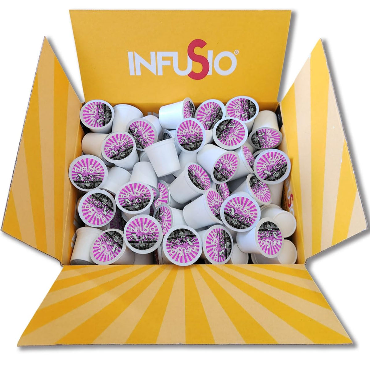 InfuSio Coffee Pods 96 Count Donut Blend Medium Roast Single serve Coffee pods for Keurig K Cups Brewers