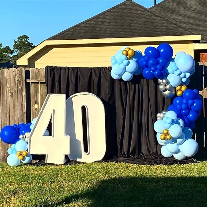 Lukiituke Blue Balloon Arch Kit, 134Pcs Royal Blue Party Balloons, 4 Sizes Blue Latex Balloons for Baby Shower,Birthday,Baseball Party Decorations