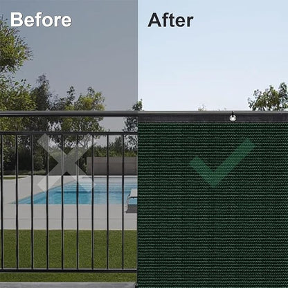 LITA 6' x 152' Garden Privacy Fence Screen Cover (HDPE) UV Protection Weather-Resistant Heavy Duty Shade Cover for Deck, Patio, Backyard, Outdoor Pool, Porch, Railing, Dark Green, Customizable