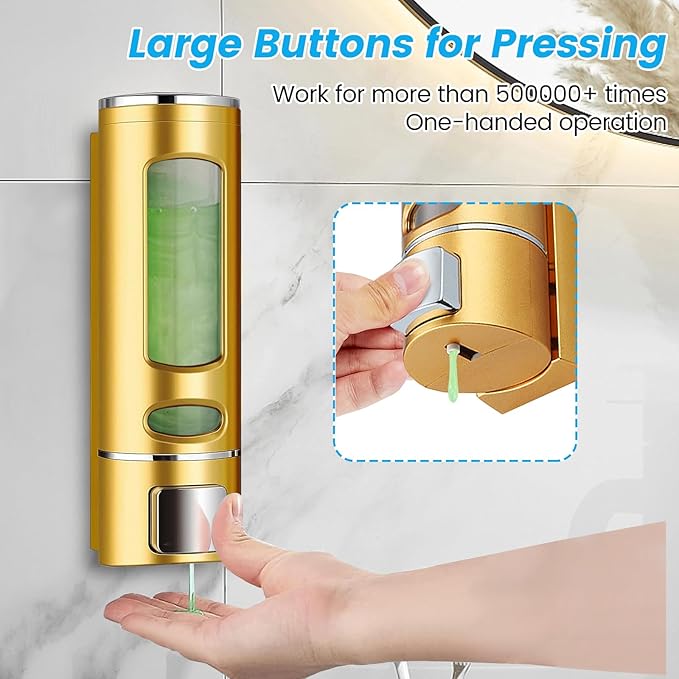 Foam Hand Liquid Soap Dispenser, 400ml Bathroom Shower Dispenser Gel Container Shower Pump Dispenser and Organizer for Bathroom Kitchen Hotel, Refillable Liquid Lotion Soap Dispenser Wall Mounted