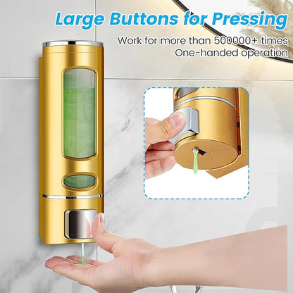 Foam Hand Liquid Soap Dispenser, 400ml Bathroom Shower Dispenser Gel Container Shower Pump Dispenser and Organizer for Bathroom Kitchen Hotel, Refillable Liquid Lotion Soap Dispenser Wall Mounted