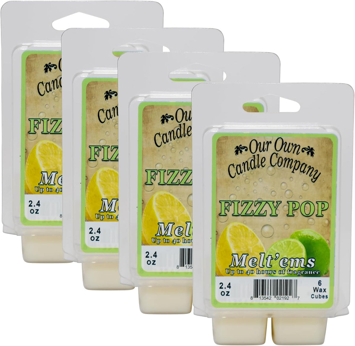 Our Own Candle Company Premium Wax Melt, Fizzy Pop Scent, Handmade in The USA, 24 Cubes (4 Pack, 9.6oz Total)