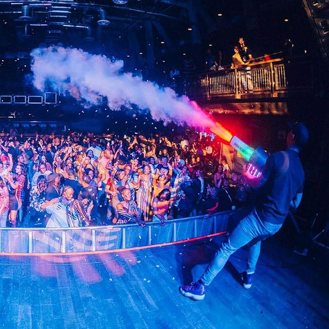 DJ Shot Confetti Cannon Gun,Handheld 7 Colors LED Confetti Blaster Launcher,Professional Smoke Fog Machine for Party Concerts, Parties, Club, Wedding, Theater