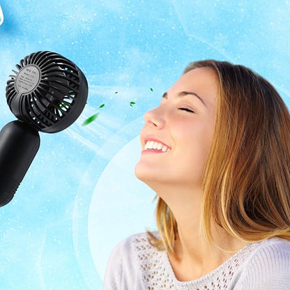 Rossesay 12 Pack Mini Portable Handheld Fan Bulk for Travel 3 Speeds, Rechargeable USB Battery Operated, Small Personal Eyelash Fans for Women Men Indoor Outdoor(Black,Classic Style)