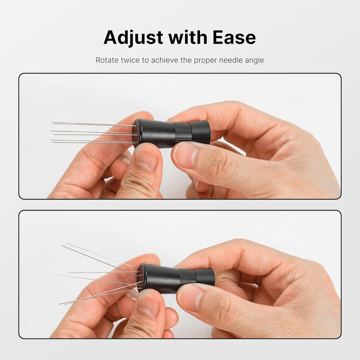 WDT Tool Espresso Needle Distributor with Magnetic Stand, Adjustable Range Coffee Espresso Stirrer, Espresso Distribution Tool Easy Access Design with Extra 6 Replacement Needles