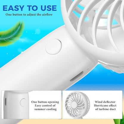 Tujoe 24 Pcs Mini Powerful Handheld Fan 3 Speed Personal Small Portable Rechargeable Fan with Base USB for Women Eyelash Makeup Office Travel Beach Indoor Outdoor (White,Black)