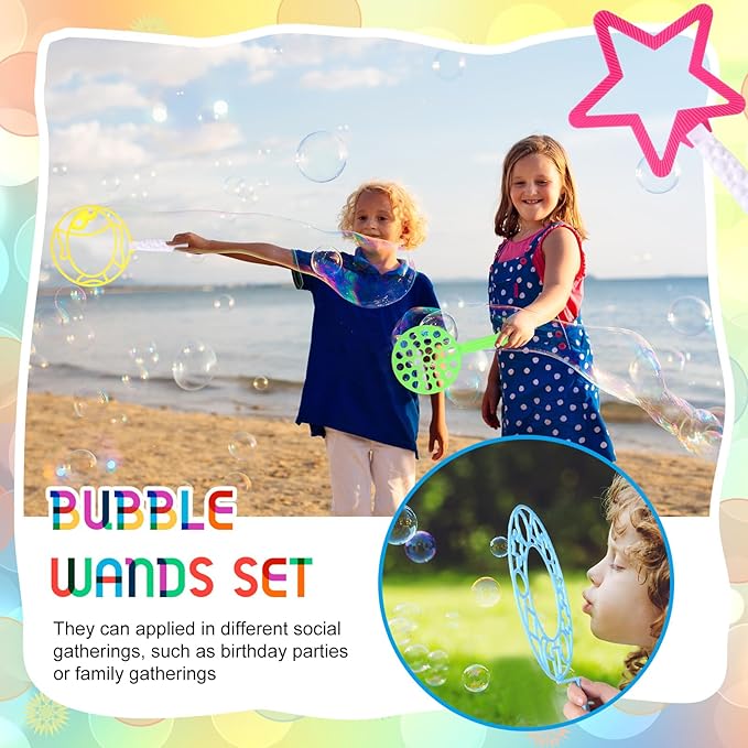 WinnerWhy 30 Pcs Big Bubble Wands Set Most Ages Summer Outdoor Birthday Parties, Without Bubble Solution(pop)